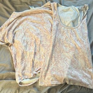 Pink elegant sleepwear duo - tank top and t shirt
